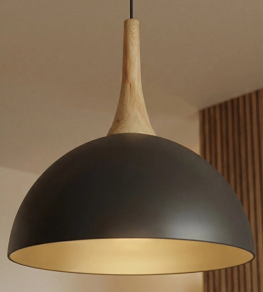 Lampada sospensione NAUTICA nera legno 1xGX53 Emibig