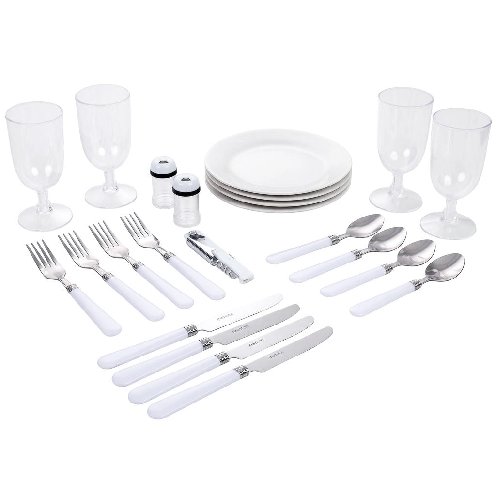 Cestino da picnic per 4 persone, marrone, 46x30x21h cm