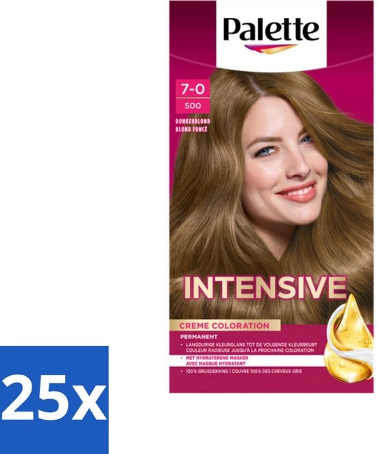 Palette per capelli - Tinta scura bionda 500 - 115ml - Confezione in bulk - 25 pezzi