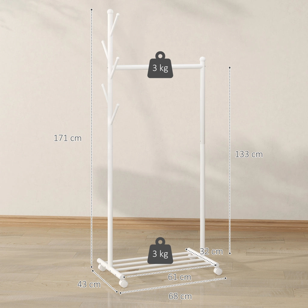 Scarpiera con Appendiabiti e Ripiano ¨C Minimal ¨C Bianco