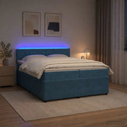 Letto box spring con materasso Blu 200 x 200 cm Velluto 3453207