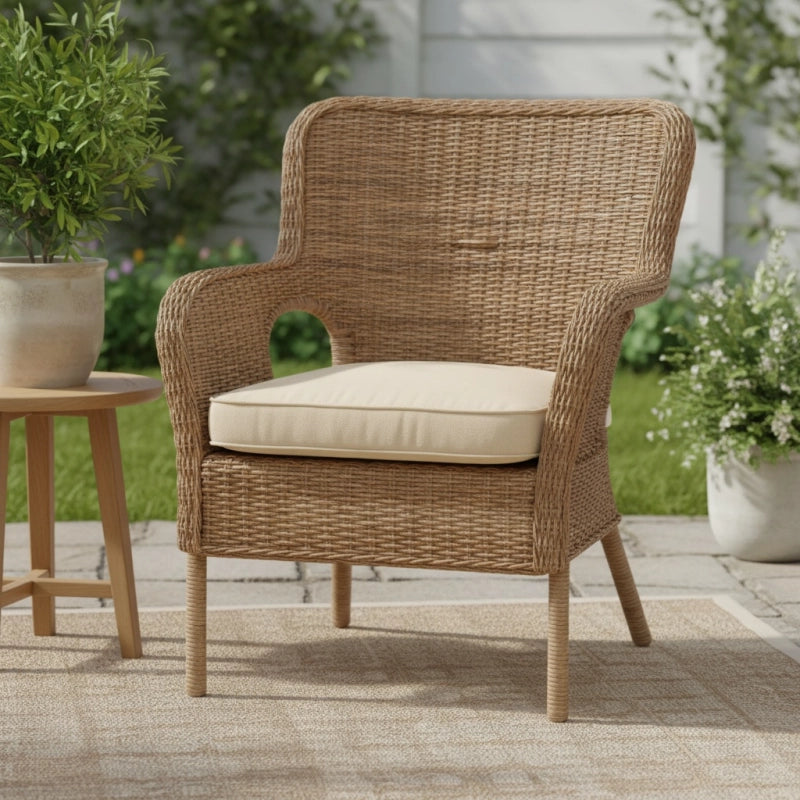 Coussin Canvas Eco + 48 x 48 cm - MADISON SÃ©rie Wicker - Beige