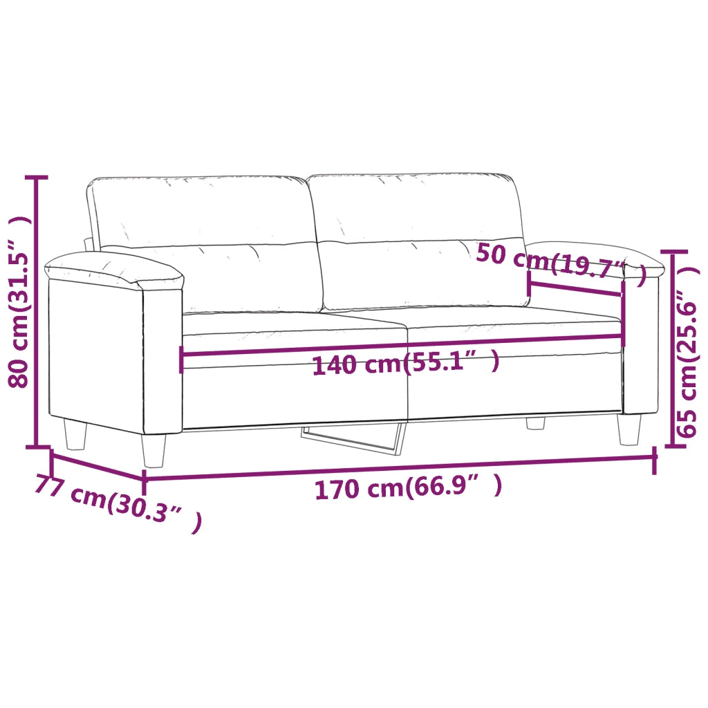 Divano a 2 Posti Grigio 140 cm in Similpelle 359585
