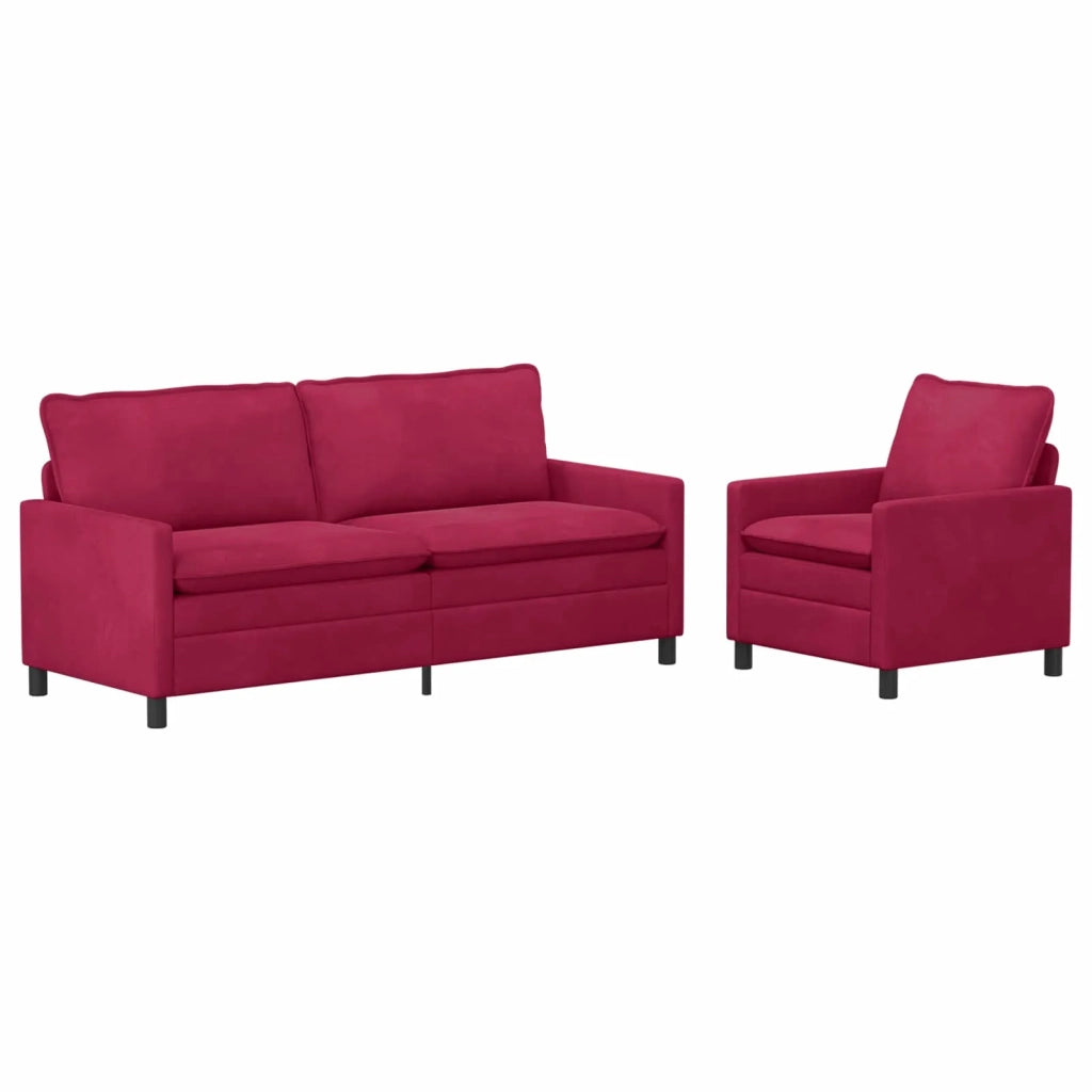 Set di divani 2 pcs Rosso Vino Velluto 3417113