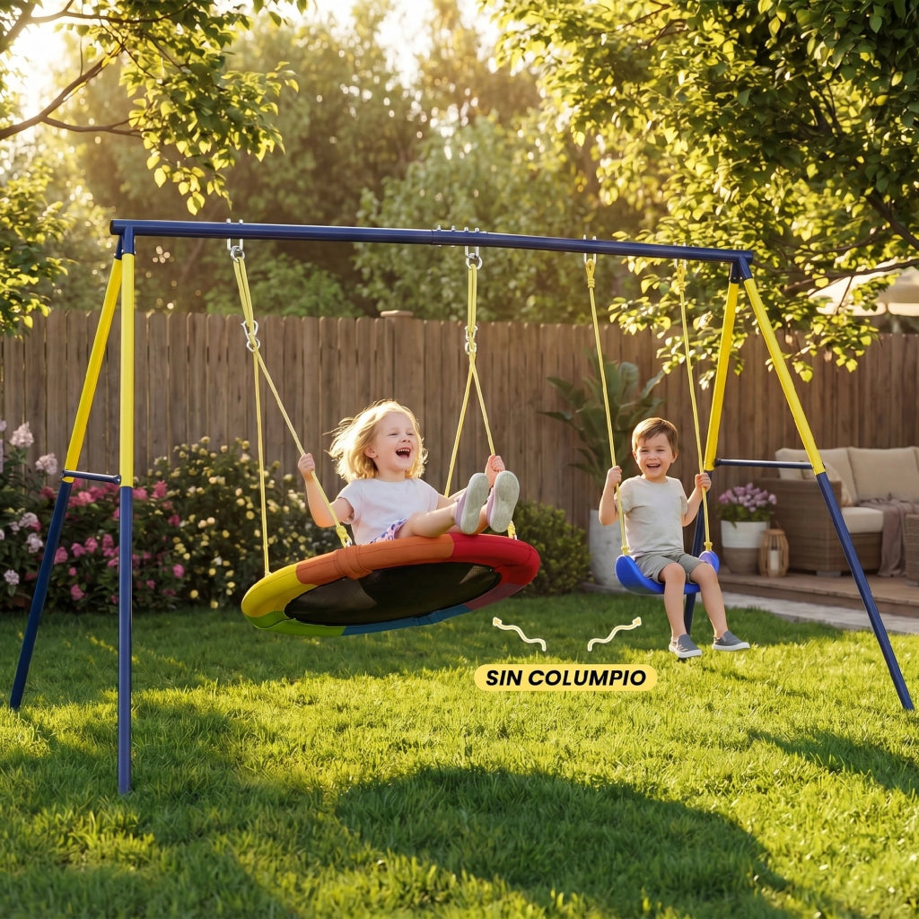 Altalena per Bambini ¨C Minimal ¨C 2 Posti Metallo Blu