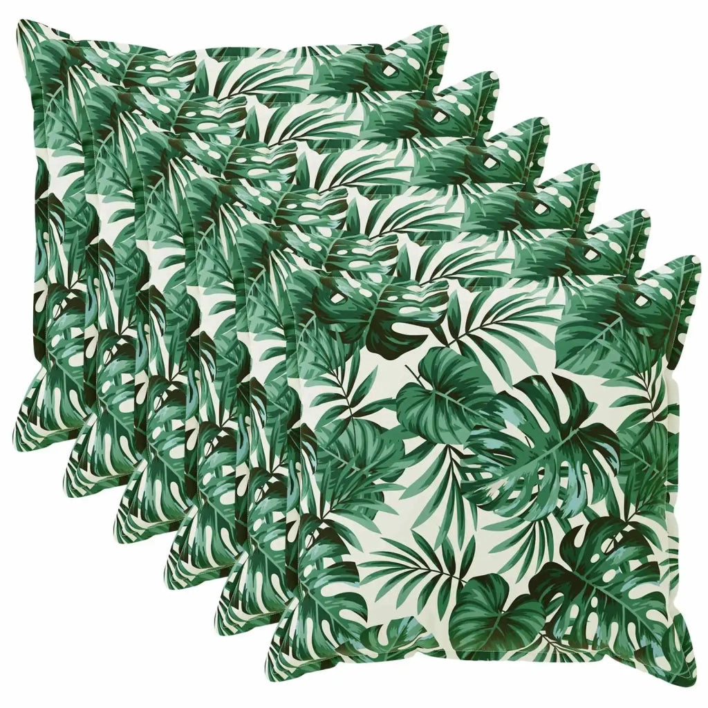 Federa 6 pz HOUTEN Motivo a Foglie 50 x 50 cm Poliestere 919223