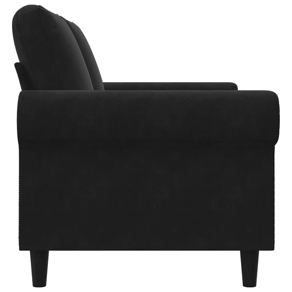 Divano a 2 Posti-Sofa 2 Posti Nero 120 cm in Velluto 747003