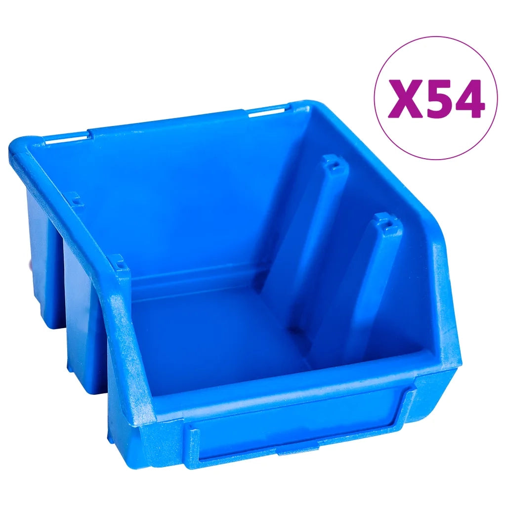 Kit Contenitori di Stoccaggio 96 pz con Pannelli a Parete Blu CFW9620548