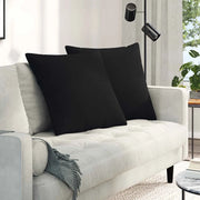 Cuscini da Divano 2 pz-Set di 2 Cuscini per Sofa Nero 80 x 80 cm Tessuto 364745