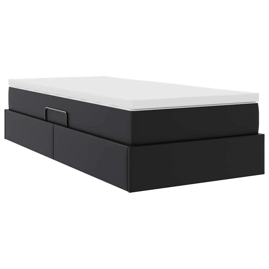 Letto con contenitore e materasso Nero 100 x 200 cm 3370150