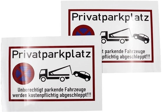 Segnalibro di Avviso Privato per Posto di Parcheggio - 2 Pezzi - Plastica - 15 x 20 cm - Flessibile - Leggibile - Pannello di Parcheggio