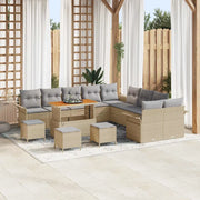 Set Divano da Giardino con cuscino 14 pcs Beige polyrattan 3362202
