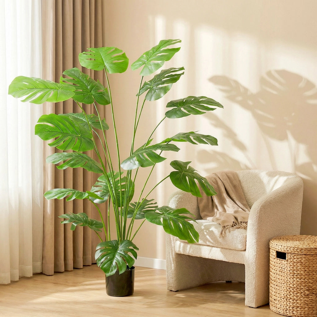 Pianta artificiale Monstera deliciosa con vaso ¨C zephmum ¨C verde altezza 150 cm