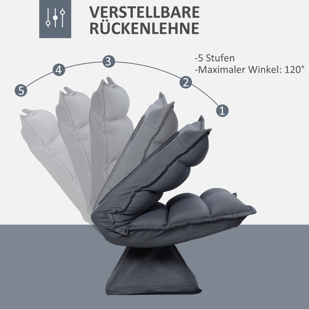 Poltrona girevole reclinabile ¨C zephmum ¨C grigio scuro 62x70x95
