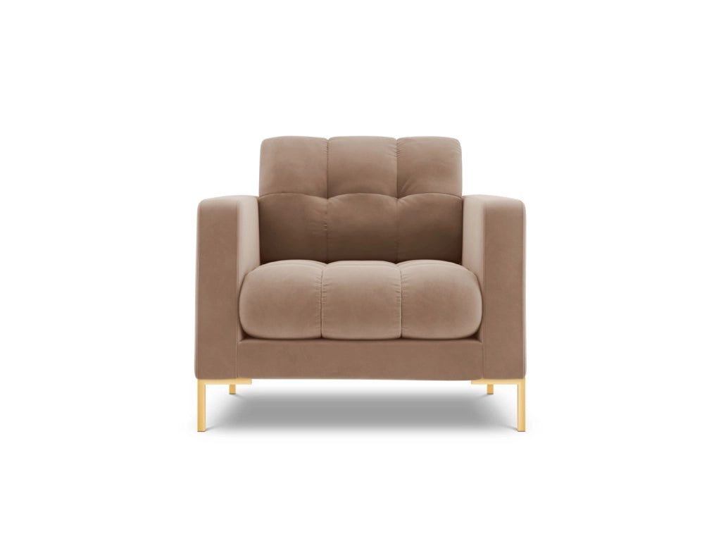 Cosmopolitan Design - Poltrona "Bali" in velluto beige 
