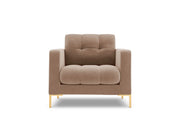 Cosmopolitan Design - Poltrona "Bali" in velluto beige 