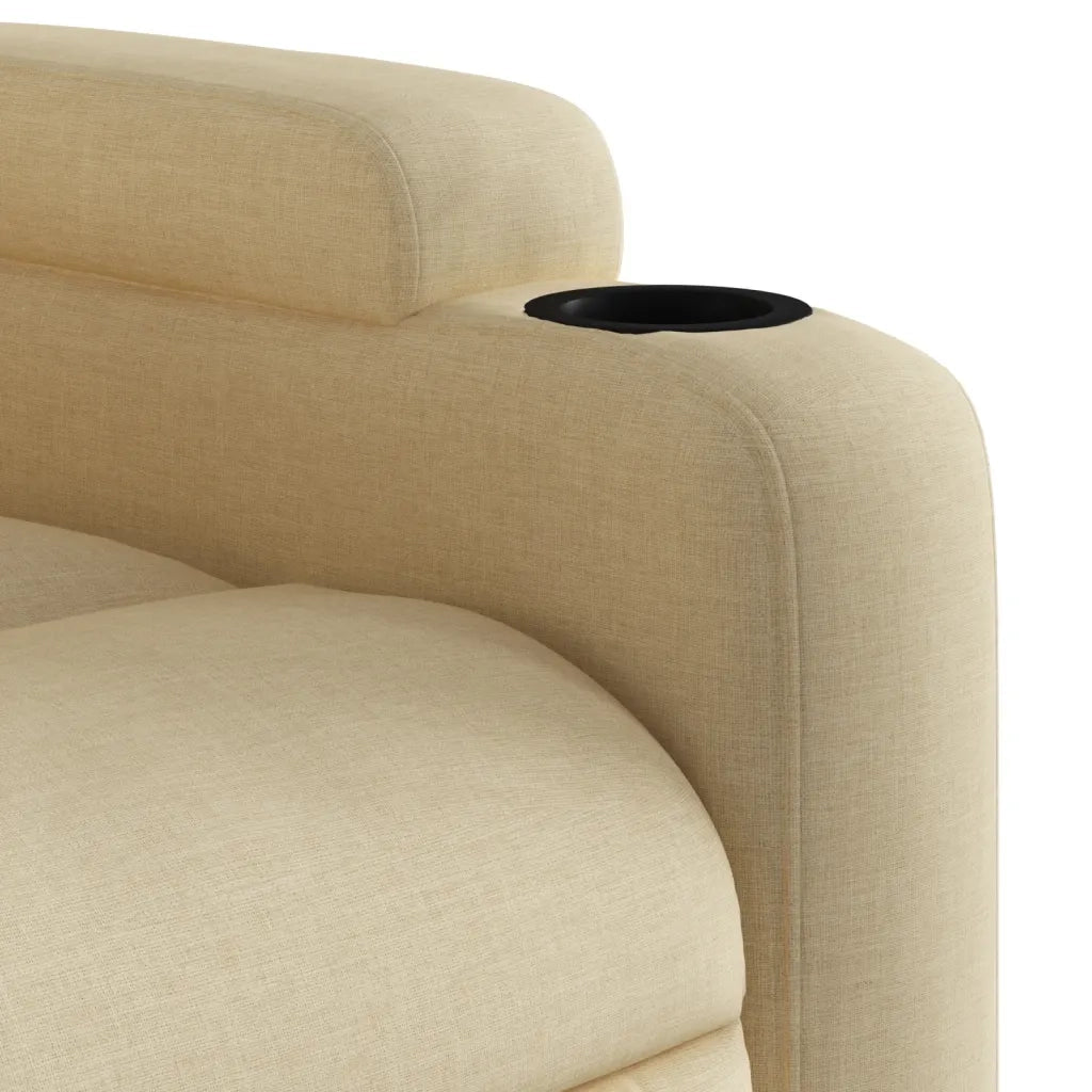 Poltrona | Sedia Relax Reclinabile in Tessuto Crema