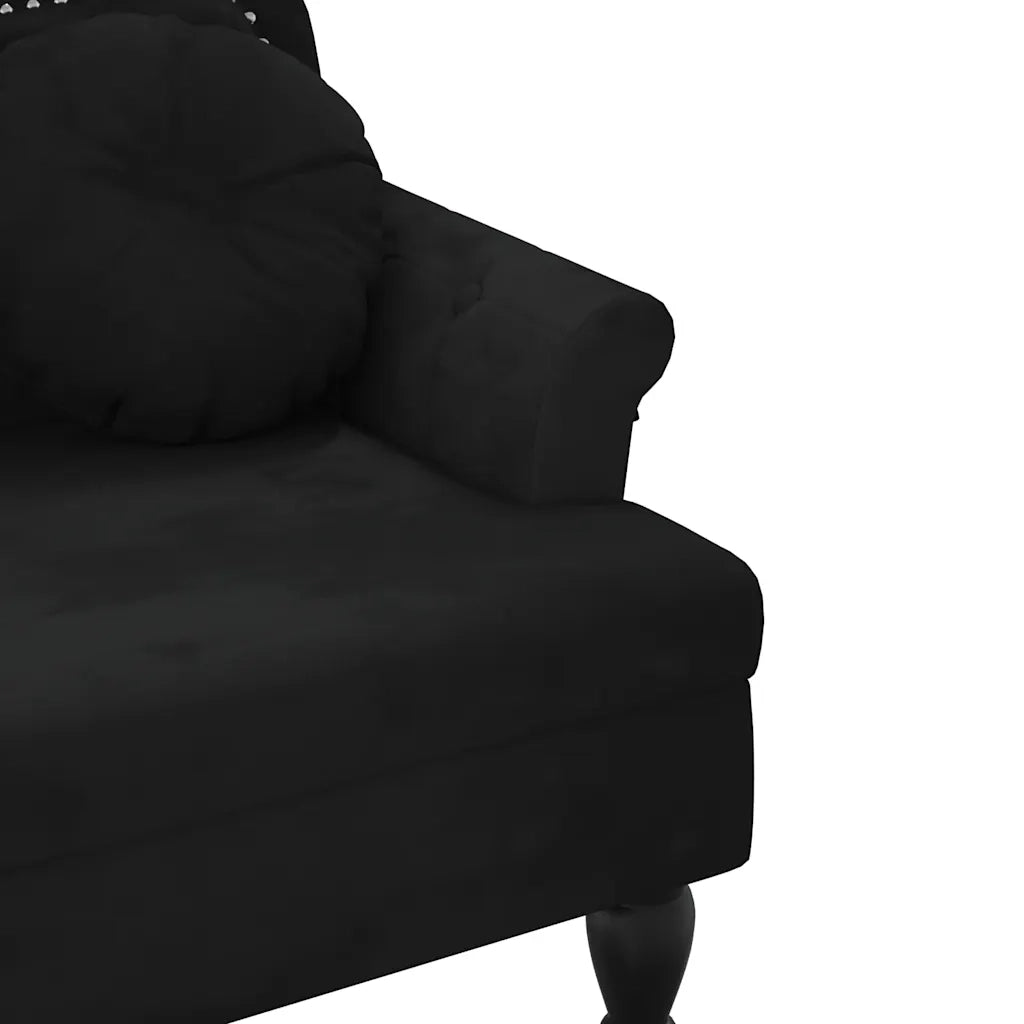 Panca con Cuscini-Sgabello-Divano Nera 120,5x65x75 cm Velluto