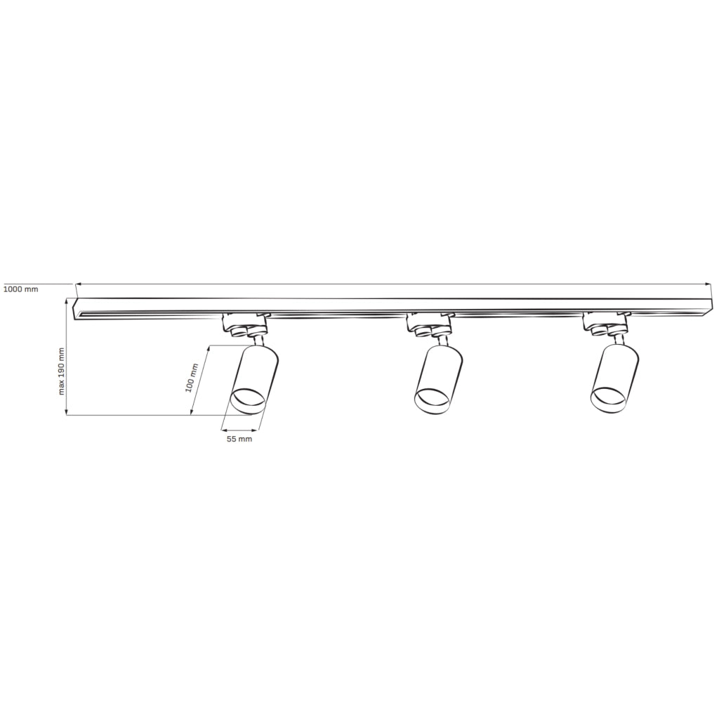 Kit binario 1m 3 faretti GU10 bianco Paris Polux 321589