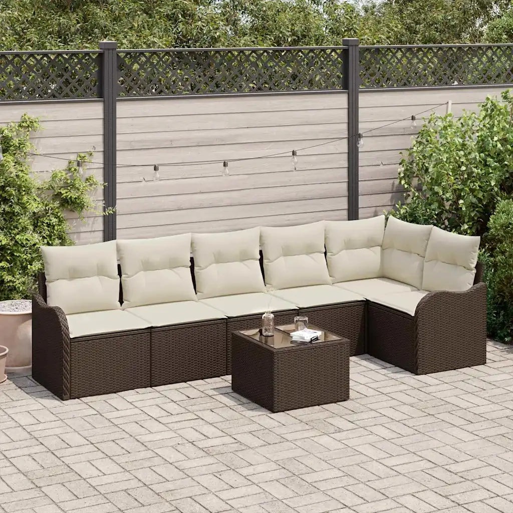 Set Divano da Giardino 7 pcs Grigio polyrattan 3354397