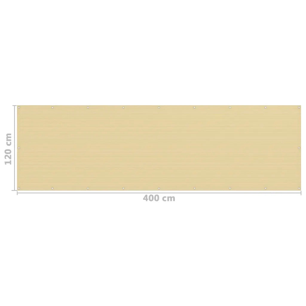 Paravento da Balcone Beige 120x400 cm in HDPE 310917