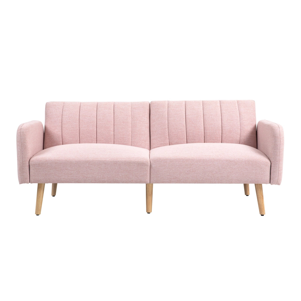 Divano letto 2 posti ¨C zephmum ¨C Tessuto rosa, struttura in legno