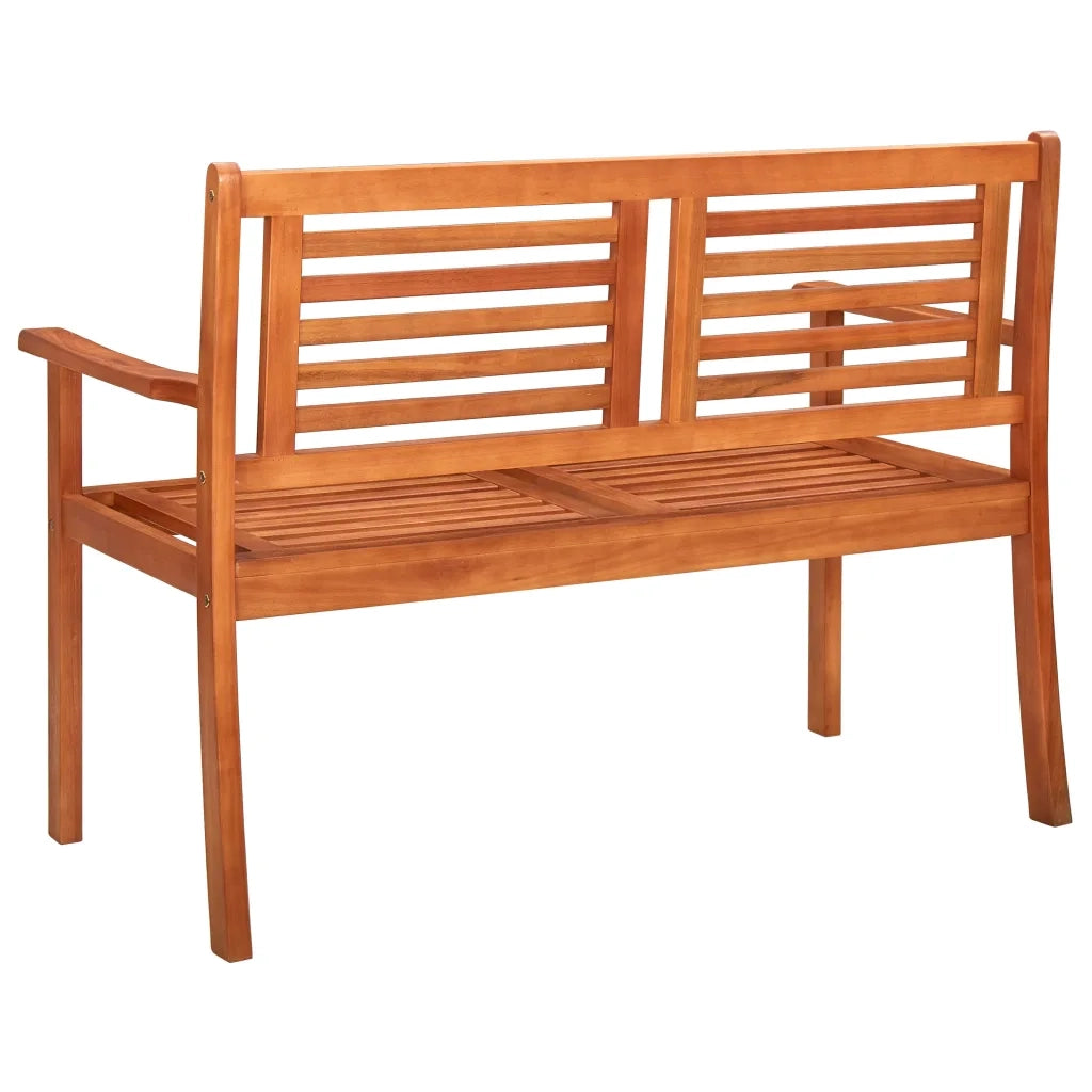 Panchina da Giardino | Panca da Giardino 2 Posti e Cuscino 120cm Massello Eucalipto