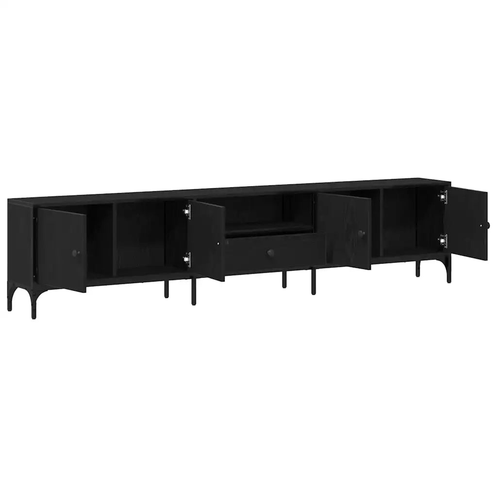 Mobile TV-Credenza per TV-Console TV Rovere nero 200 x 25 x 44 cm Legno multistrato