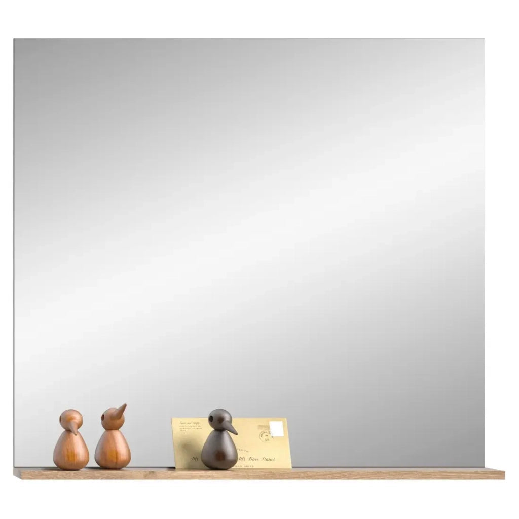 Specchio con mensola – Grigio antracite e rovere chiaro – SELMA