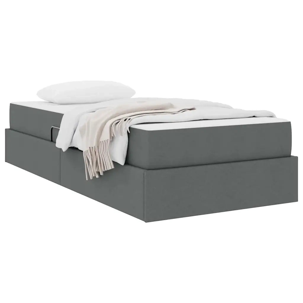 Letto con contenitore e materasso Grigio scuro 90 x 190 cm 3399629