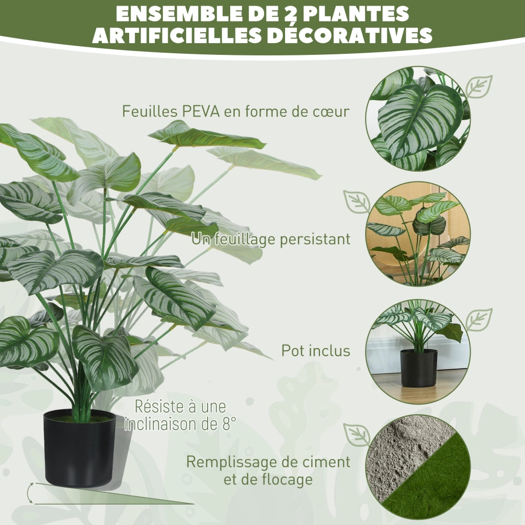 Piante Artificiali da Interno ¨C Minimal ¨C 65 cm, verde, con vaso