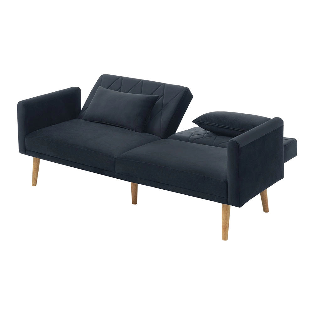 Divano 2 posti - Xylo - velluto, letto convertibile, multifunzione