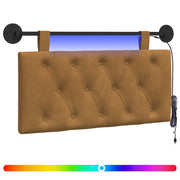 Testiera | Testata sospesa Con luce LED Marrone Velluto