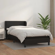 Giroletto a Molle con Materasso-Struttura Letto Nero 90x190 cm in Similpelle 251073
