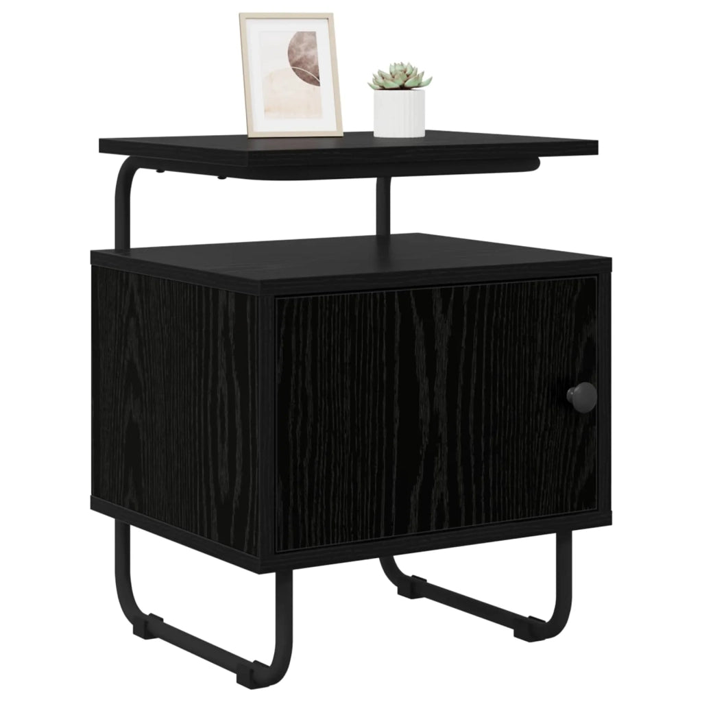 Armadio da Notte Rovere Nero Legno ingegnerizzato 8007635