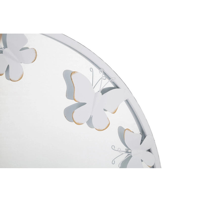 Specchio Rotondo White Butterfly cm 62,5x2,3