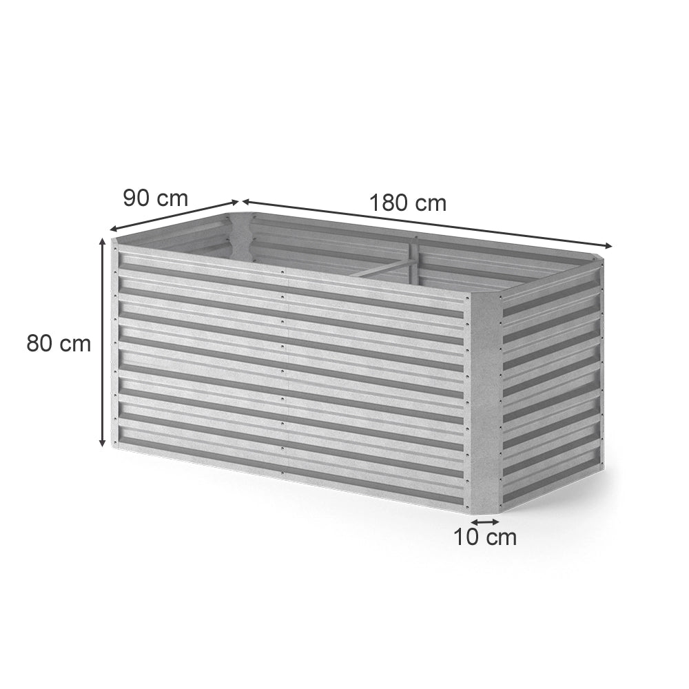 OK-Living Letto per orto rialzato Argento 180 x 90 cm