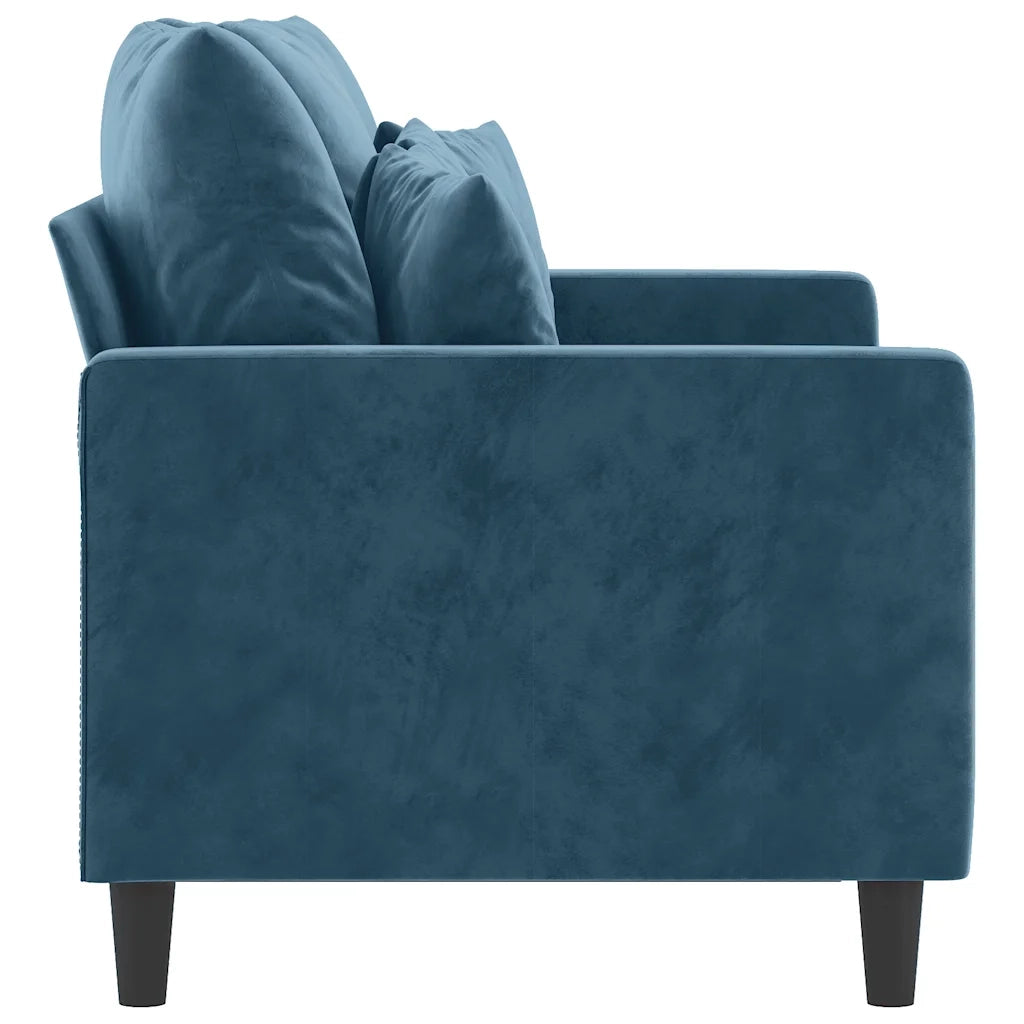 Divano a 2 Posti Blu 120 cm in Velluto 359302