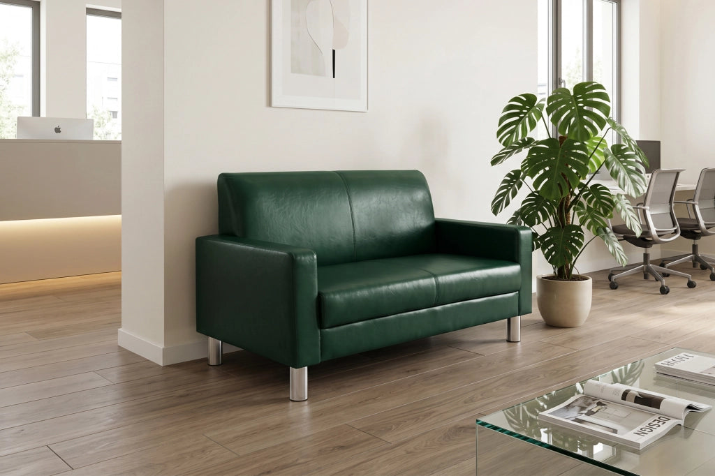 Divano 2 posti in ecopelle verde abete - Charlie DI-CHA38PU