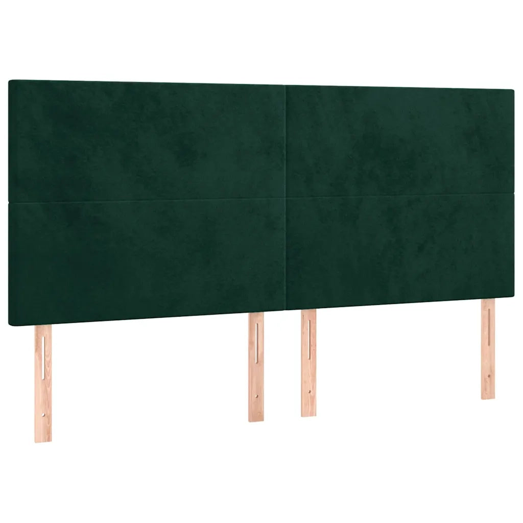 Testiera | Testata Verde Scuro 200x5x118/128 cm Velluto