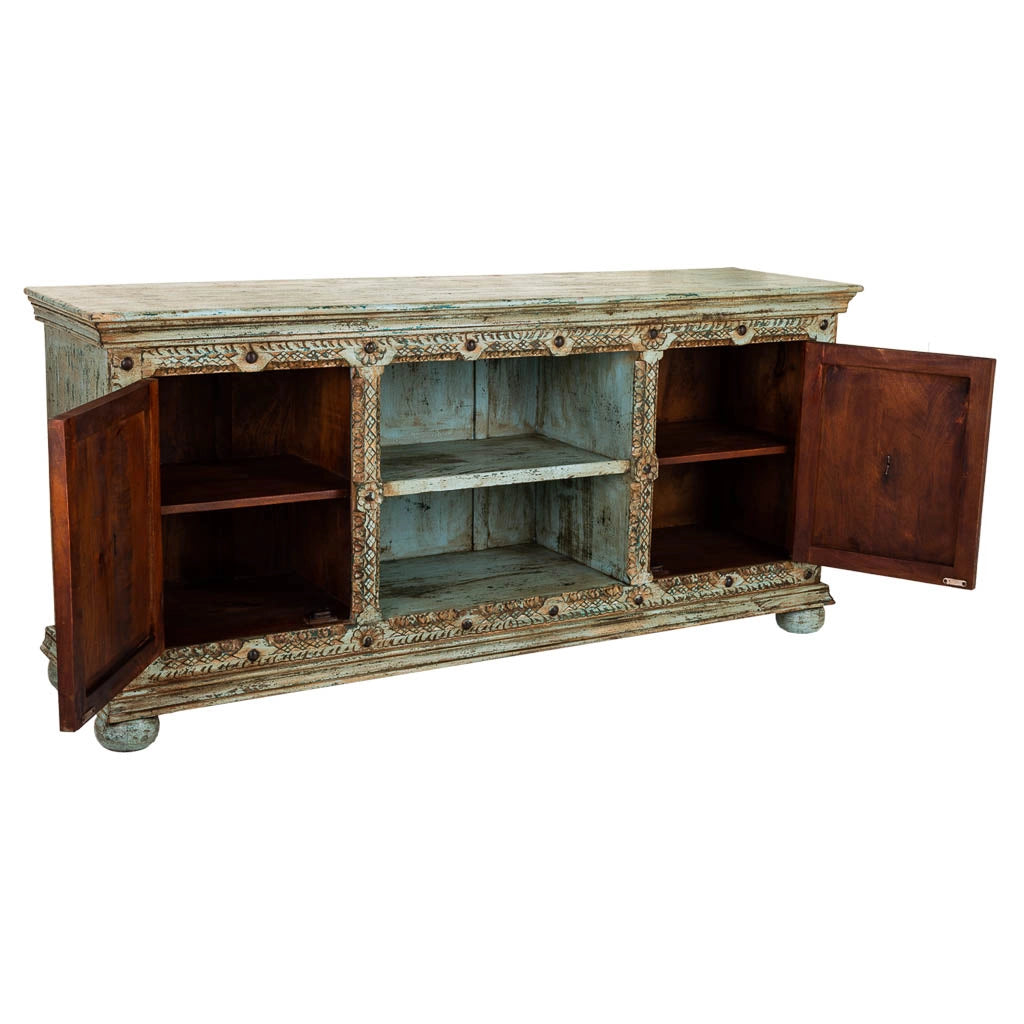Credenza in legno verde 165x45x76