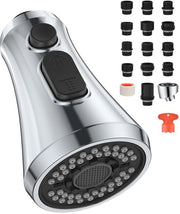 Sfoglia ABS per cucina, sprogetto universale 3-funzione con 9 adattatori, nero lucido, sprogetto estensibile (acciaio inox lucidato)