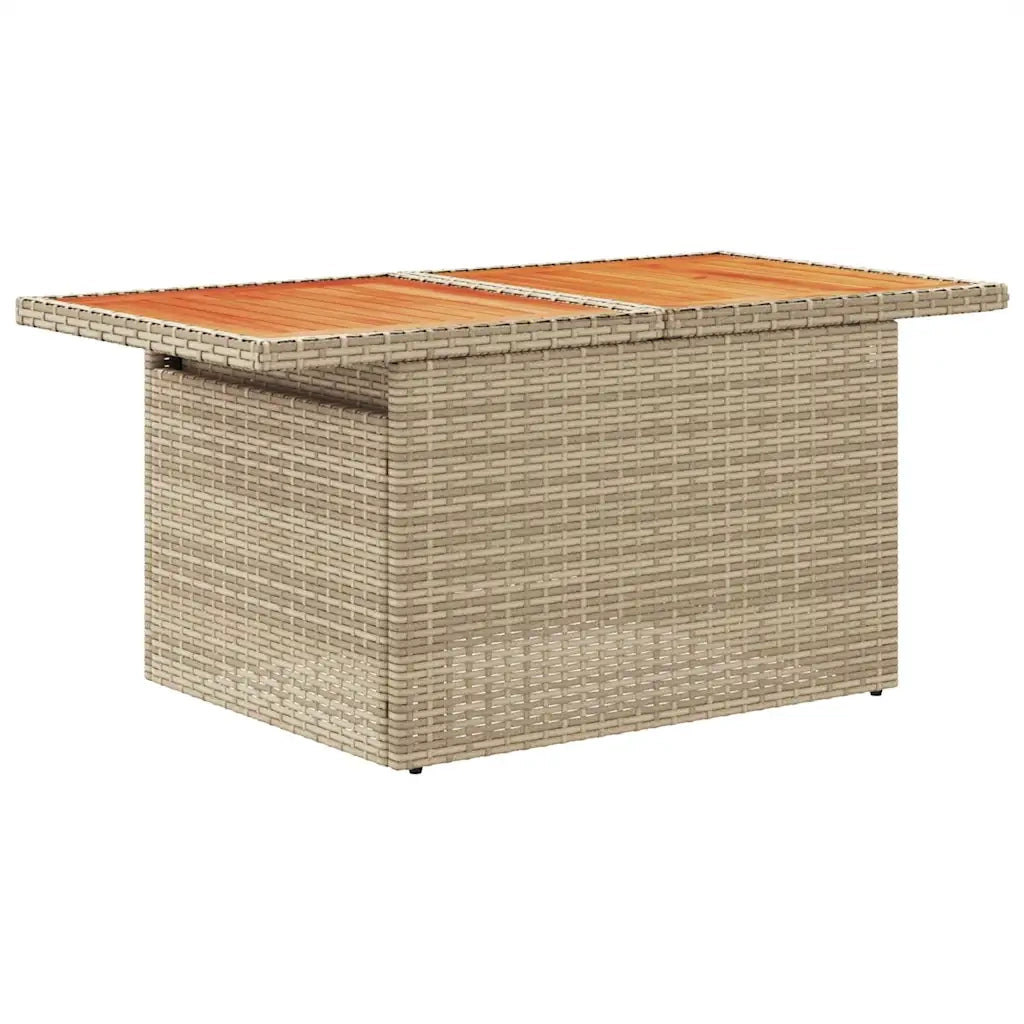 Set Divano da Giardino 5 pz con Cuscini Beige Polyrattan Acacia 3327593
