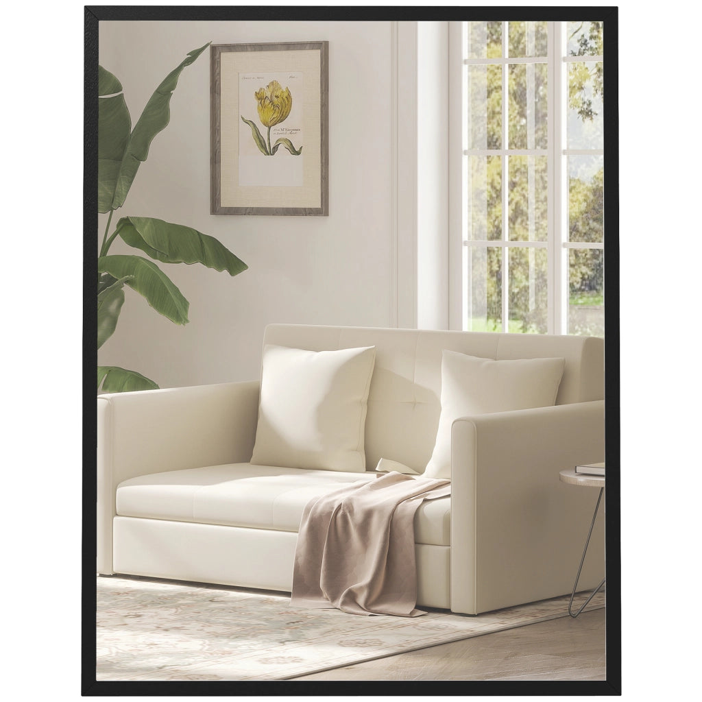 Specchio da parete rettangolare ¨C Xylo ¨C cornice legno nero 90x70 cm