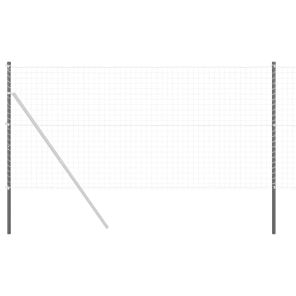 Palo della recinzione 2 pcs Grigio Acciaio Verniciato a Polvere 42012761