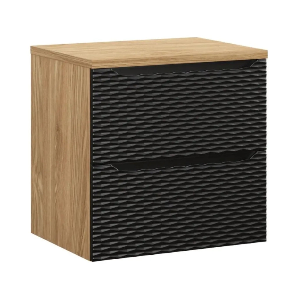 Set da bagno YOKA nero: mobile sottolavabo con cassetti 60 cm + piano lavabo