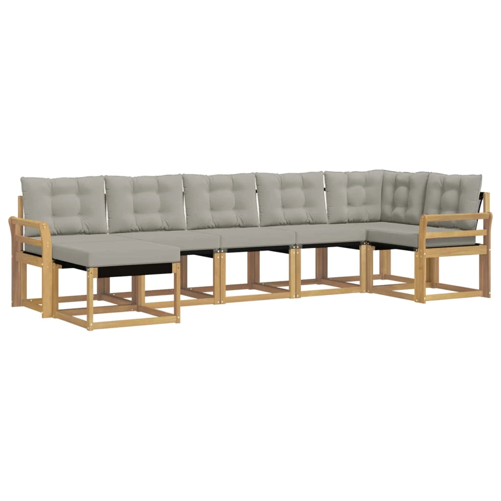 Set di divani da esterno 7 pcs Bianco e Grigio Chiaro 3389693