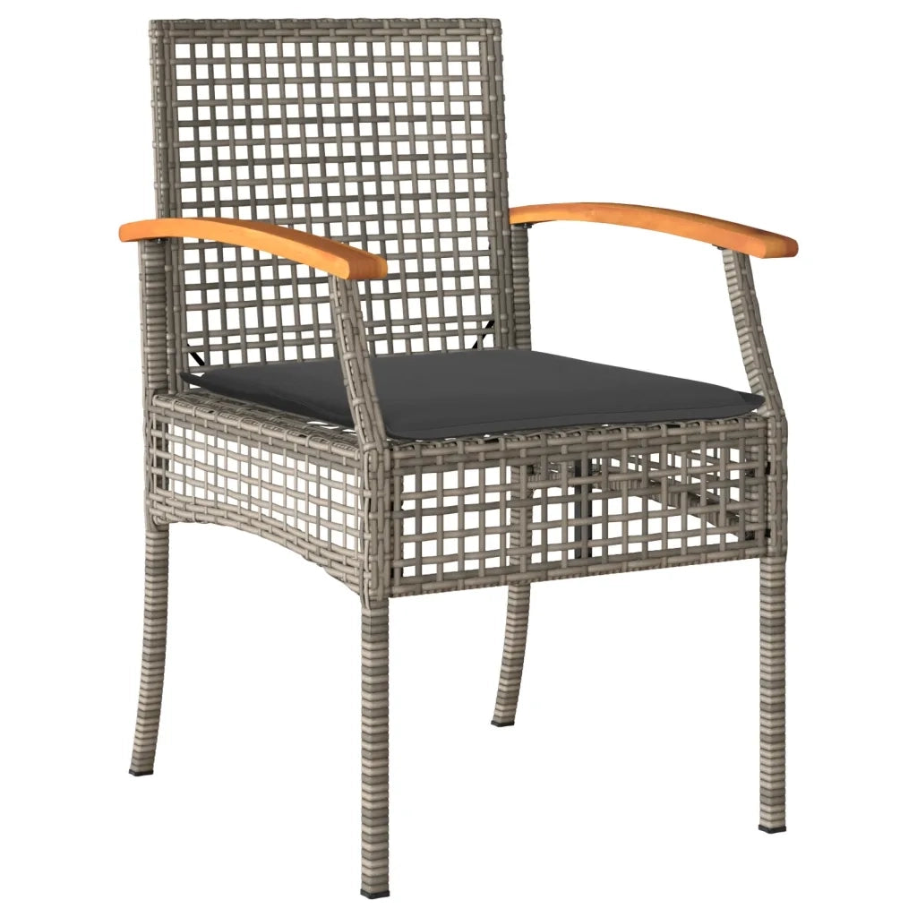 Set da Pranzo da Giardino 5 pz con Cuscini in Polyrattan Grigio 3213612