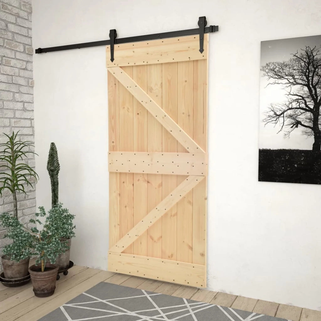 Porta NARVIK Naturale 80 x 210 cm Legno di pino solido 351042