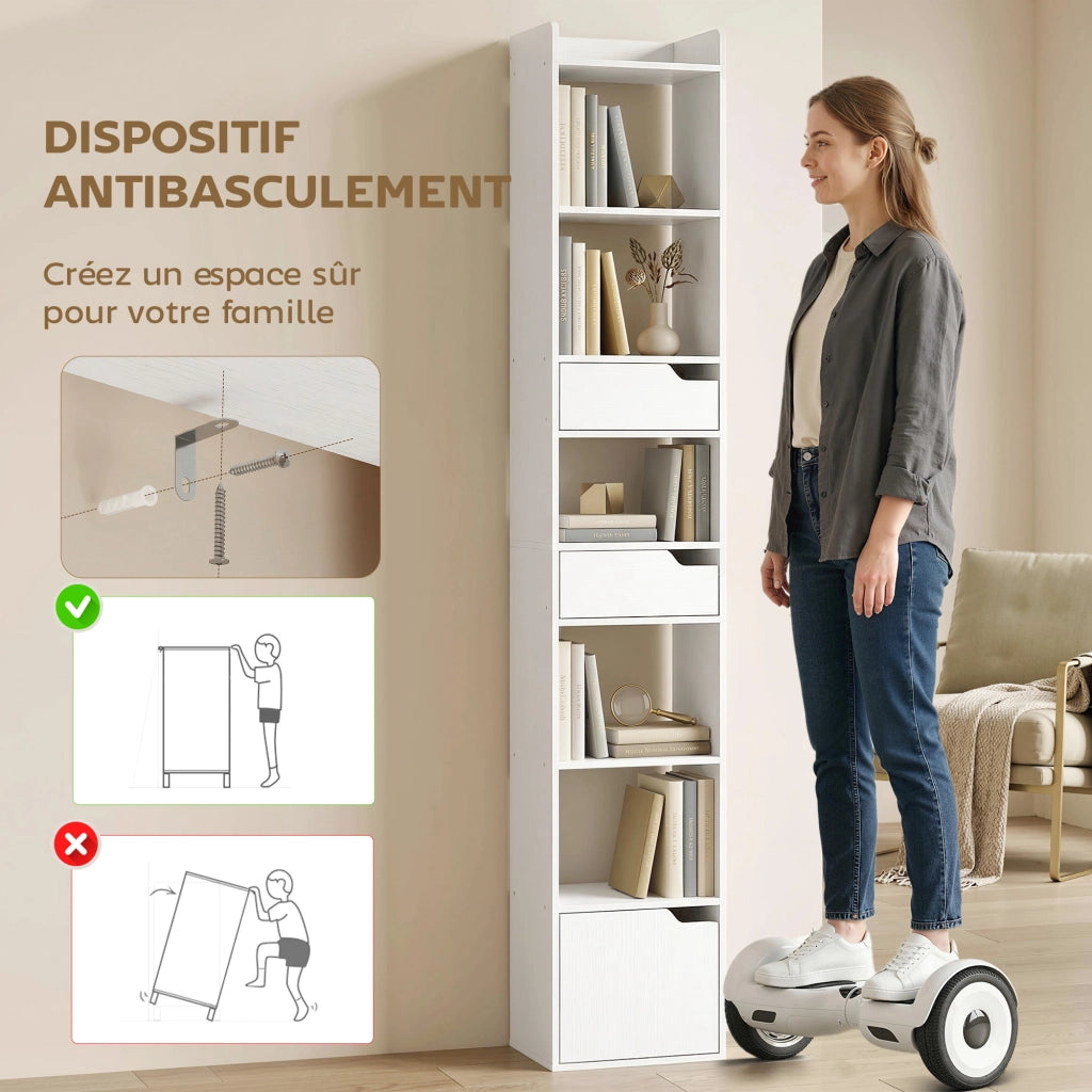 Libreria con ante e cassetti ¨C Minimal ¨C bianco 32x24x181.5